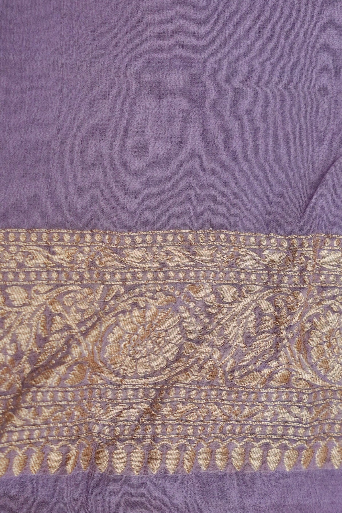 Handwoven Lilac Pure Banarasi Khaddi Georgette Saree