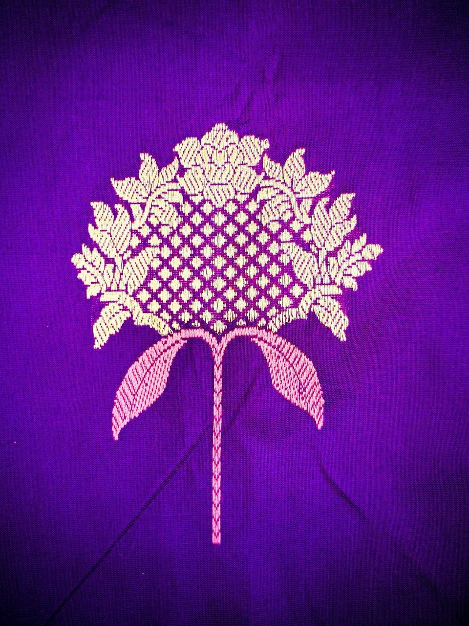 Handwoven Purple Banarasi Katan Silk Saree