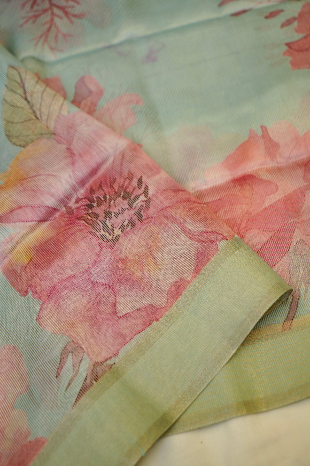 Sky Blue Kora Tissue Silk Dupatta