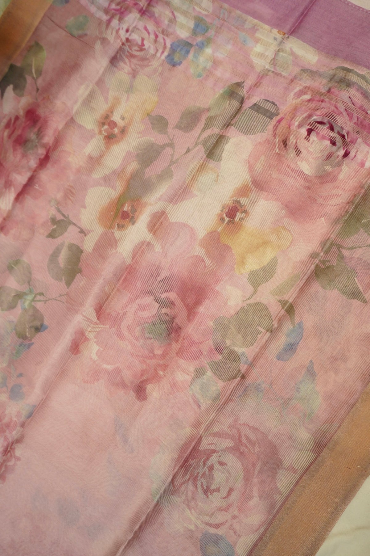 Pink Kora Tissue Silk Dupatta