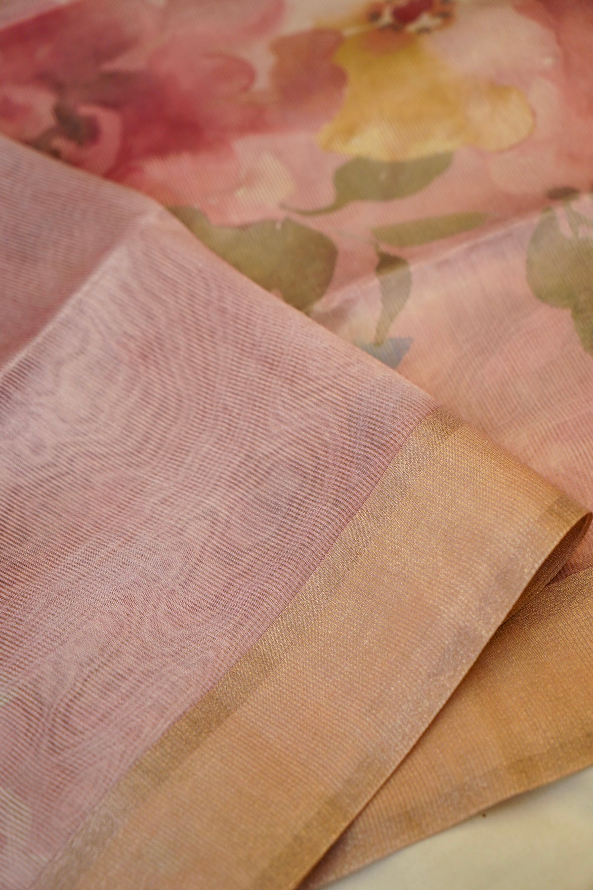 Pink Kora Tissue Silk Dupatta