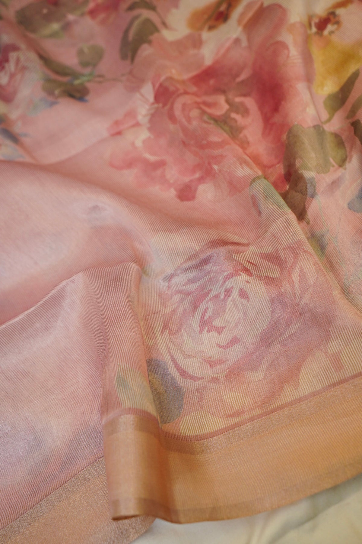 Pink Kora Tissue Silk Dupatta