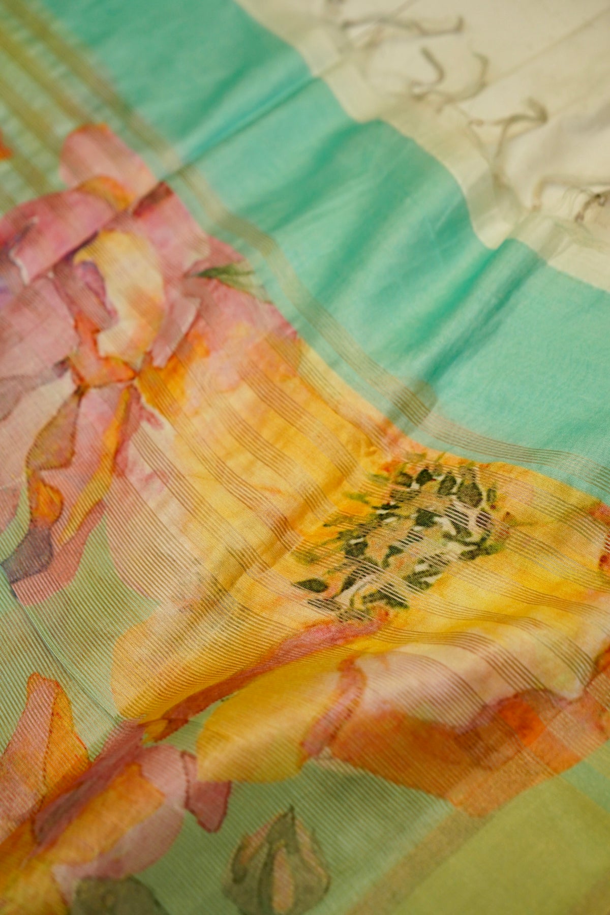 Sea Green Kora Tissue Silk Dupatta