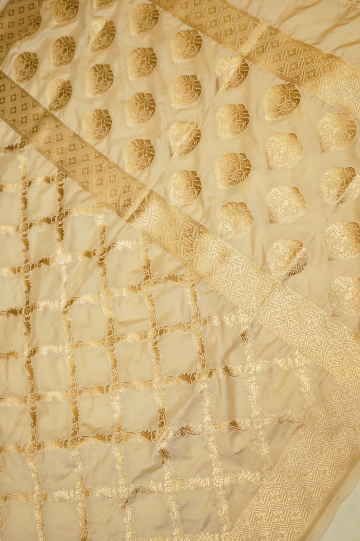 Gold Banarasi Katan Silk Dupatta