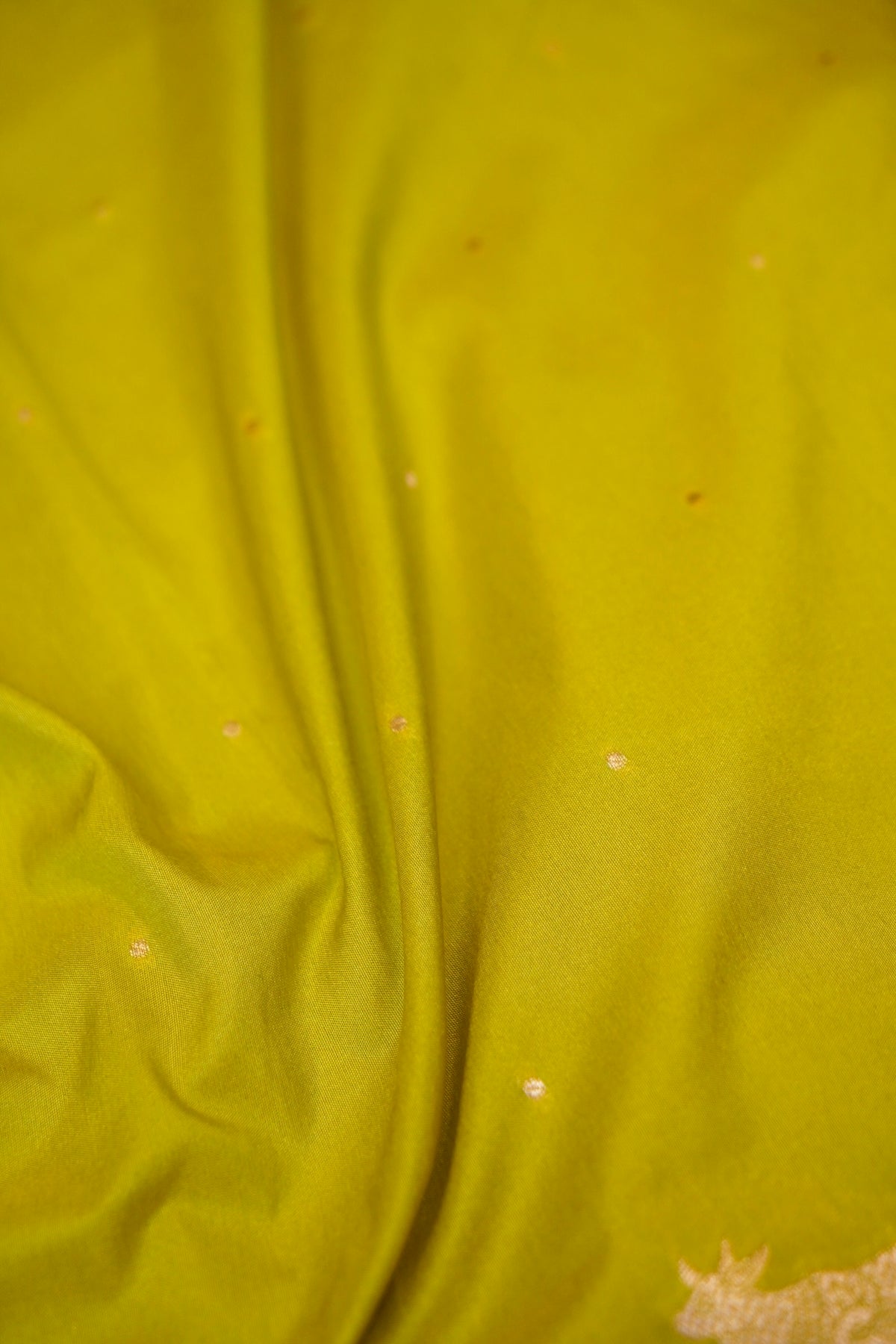 Lime Green Banarasi Shikargah Katan Silk Dupatta.