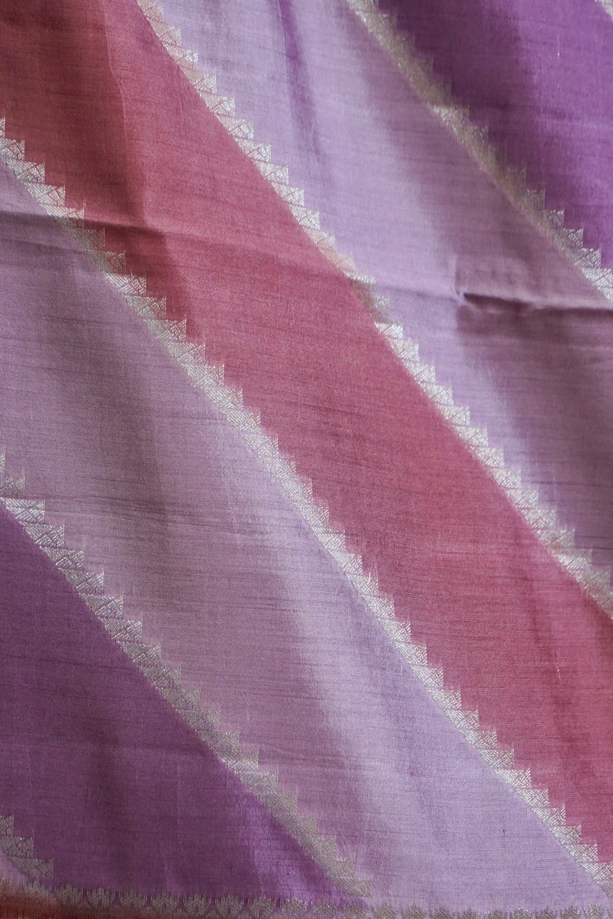 Handwoven Mauve Rangkaat Pure Banarasi Muga Silk Saree