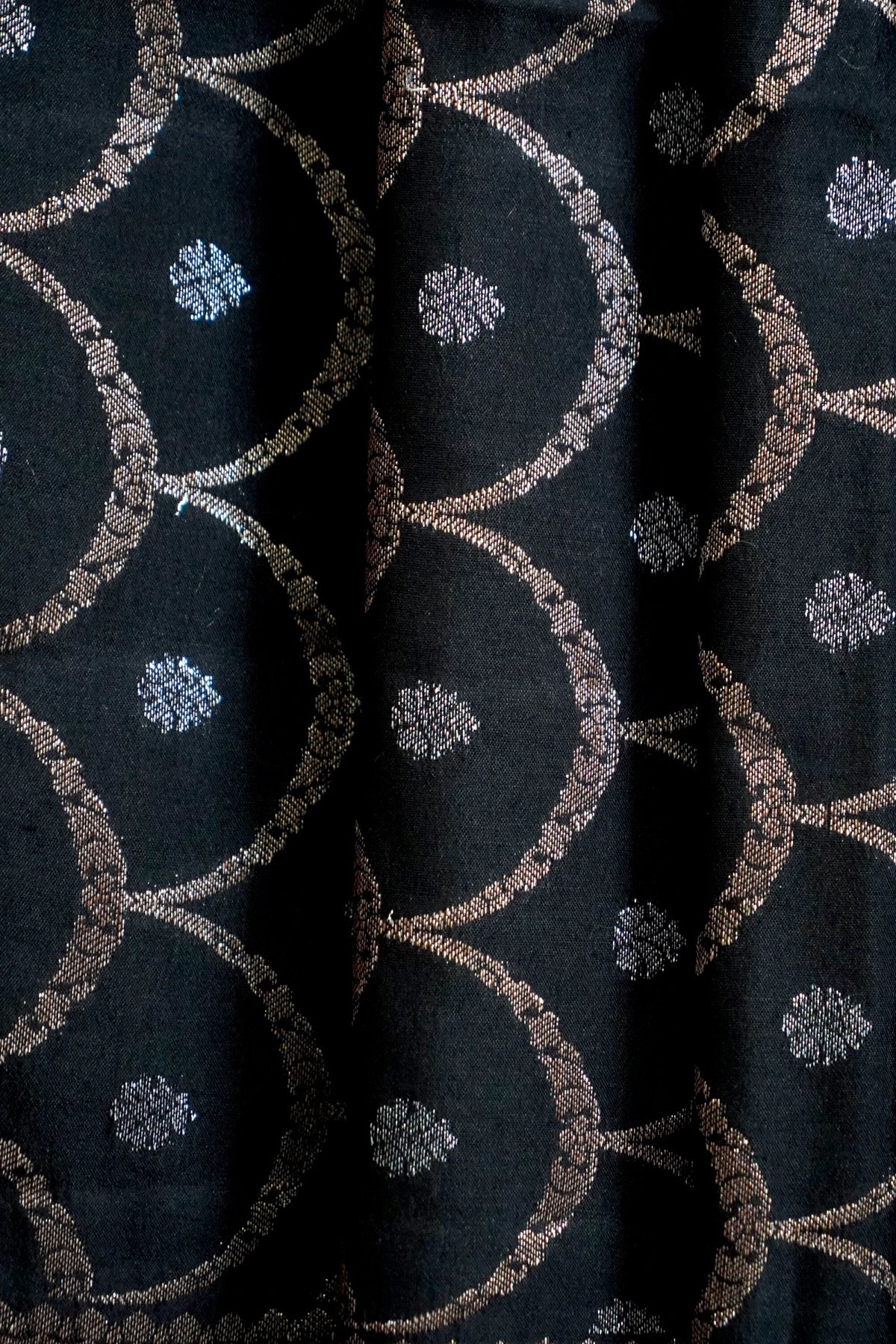 Handwoven Black Pure Banarasi Muga Silk Saree