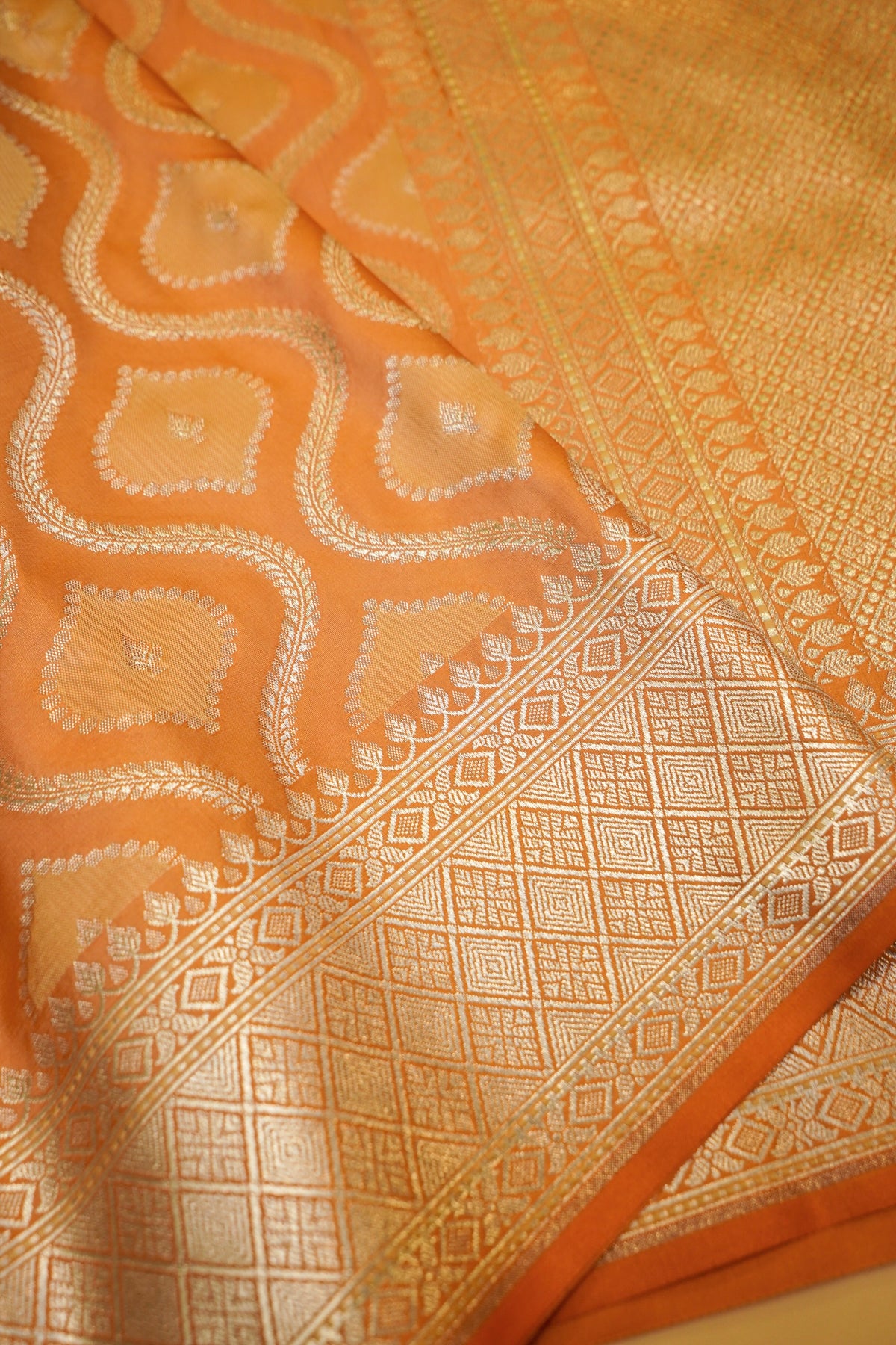 Peach Rangkaat Mashru Silk Saree