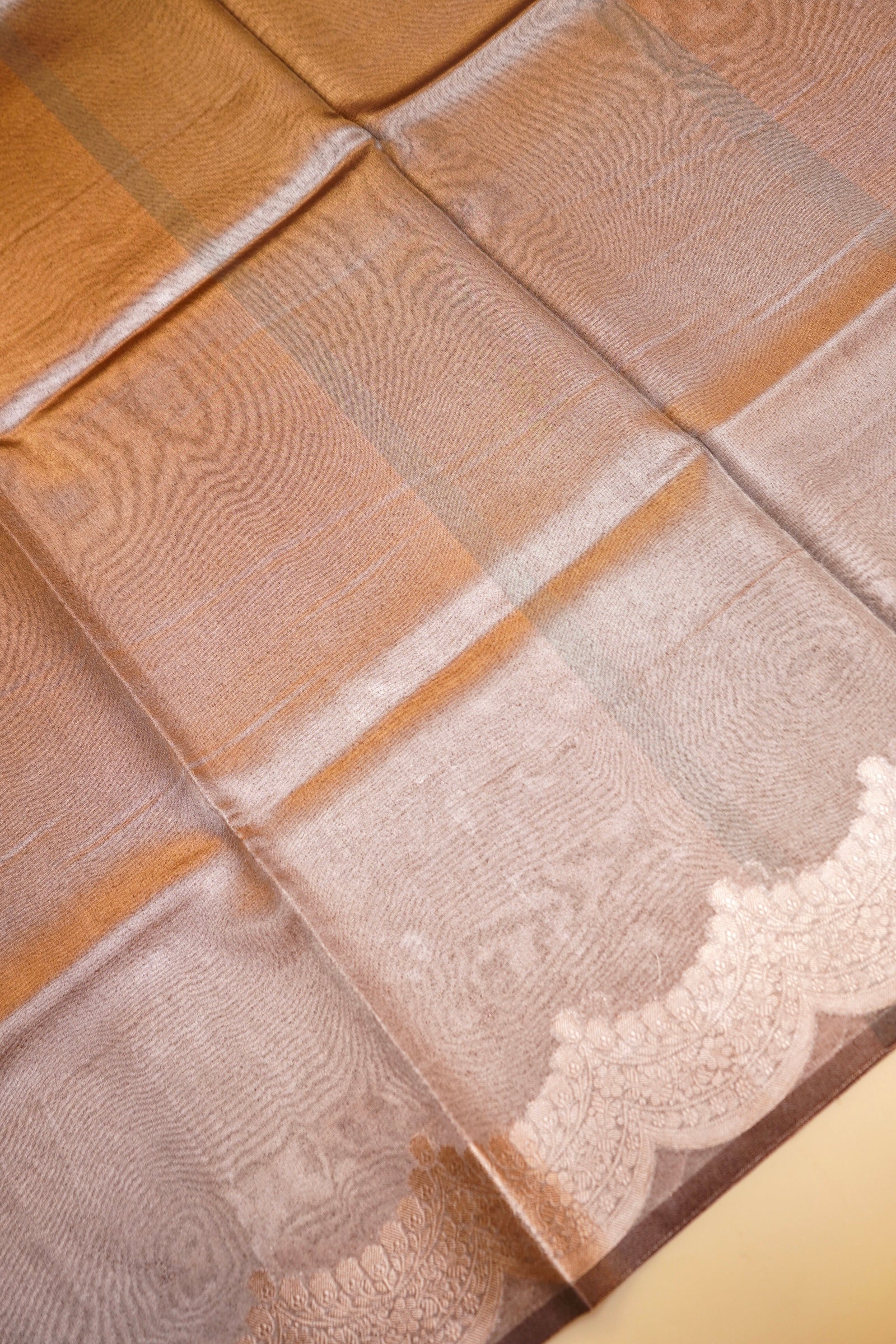 Metallic Copper Banarasi Tissue Silk Saree