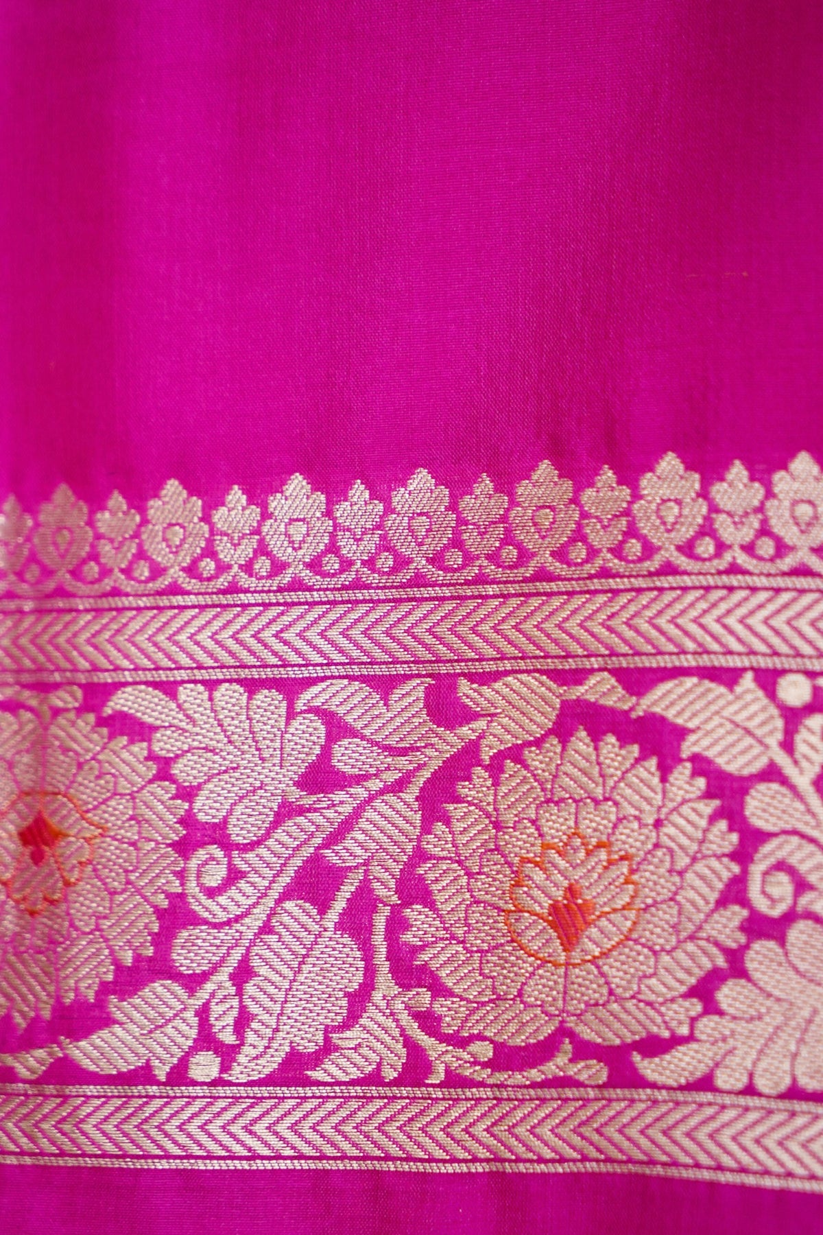 Handwoven Rani Pink Pure Banarasi Rangkaat Katan Silk Saree
