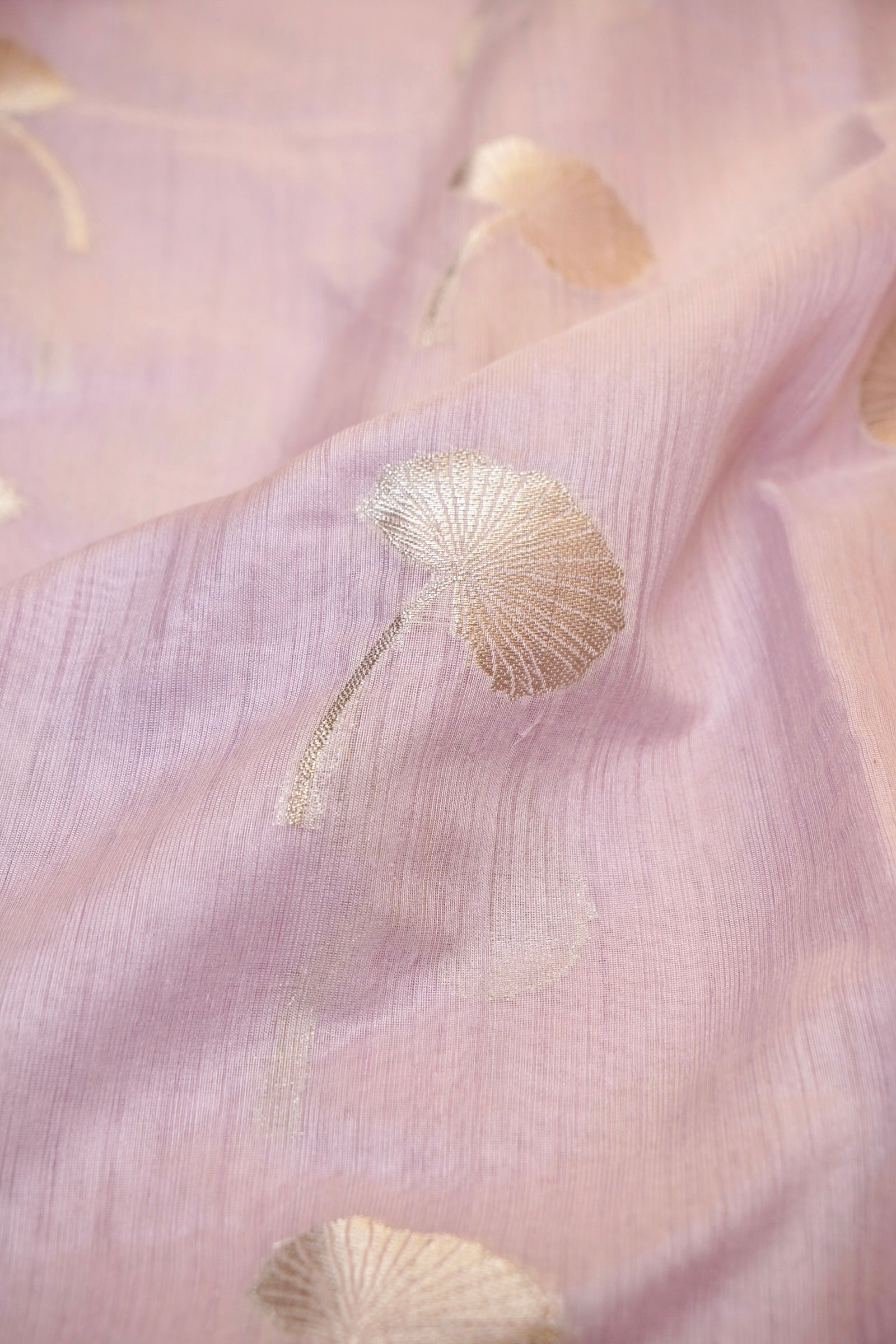 Lilac Banarasi Muga Tussar Silk Saree