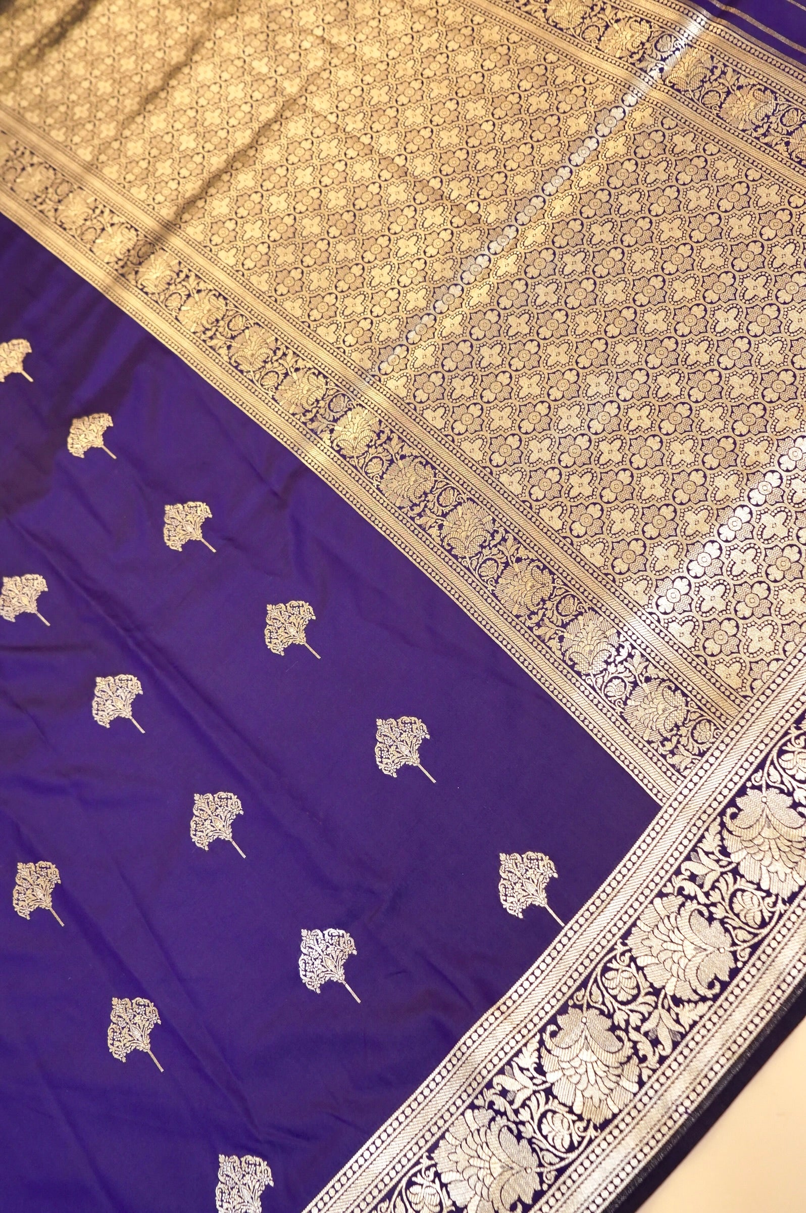 Purple Single Banarasi Katan Silk Saree