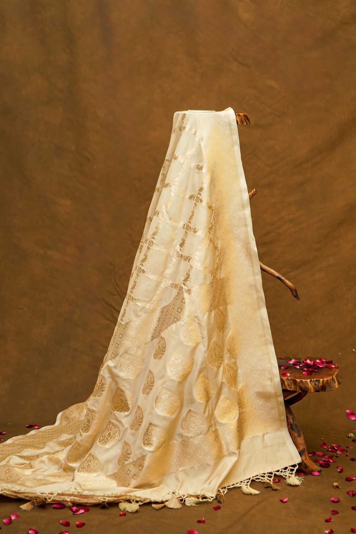 Gold Banarasi Katan Silk Dupatta