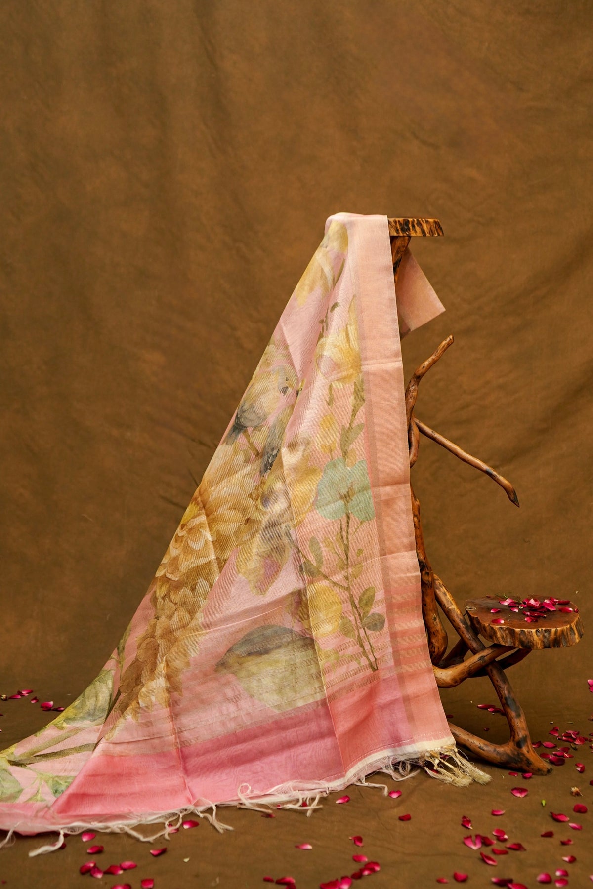 Light Pink Kora Tissue Silk Dupatta