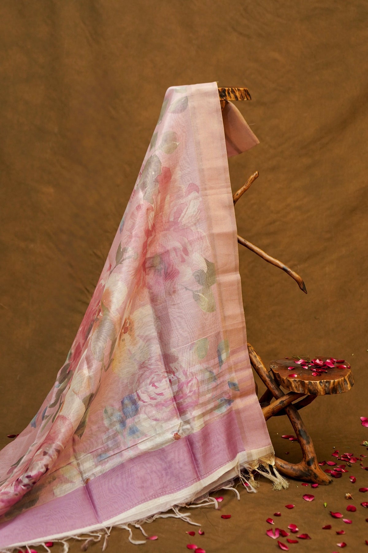 Pink Kora Tissue Silk Dupatta