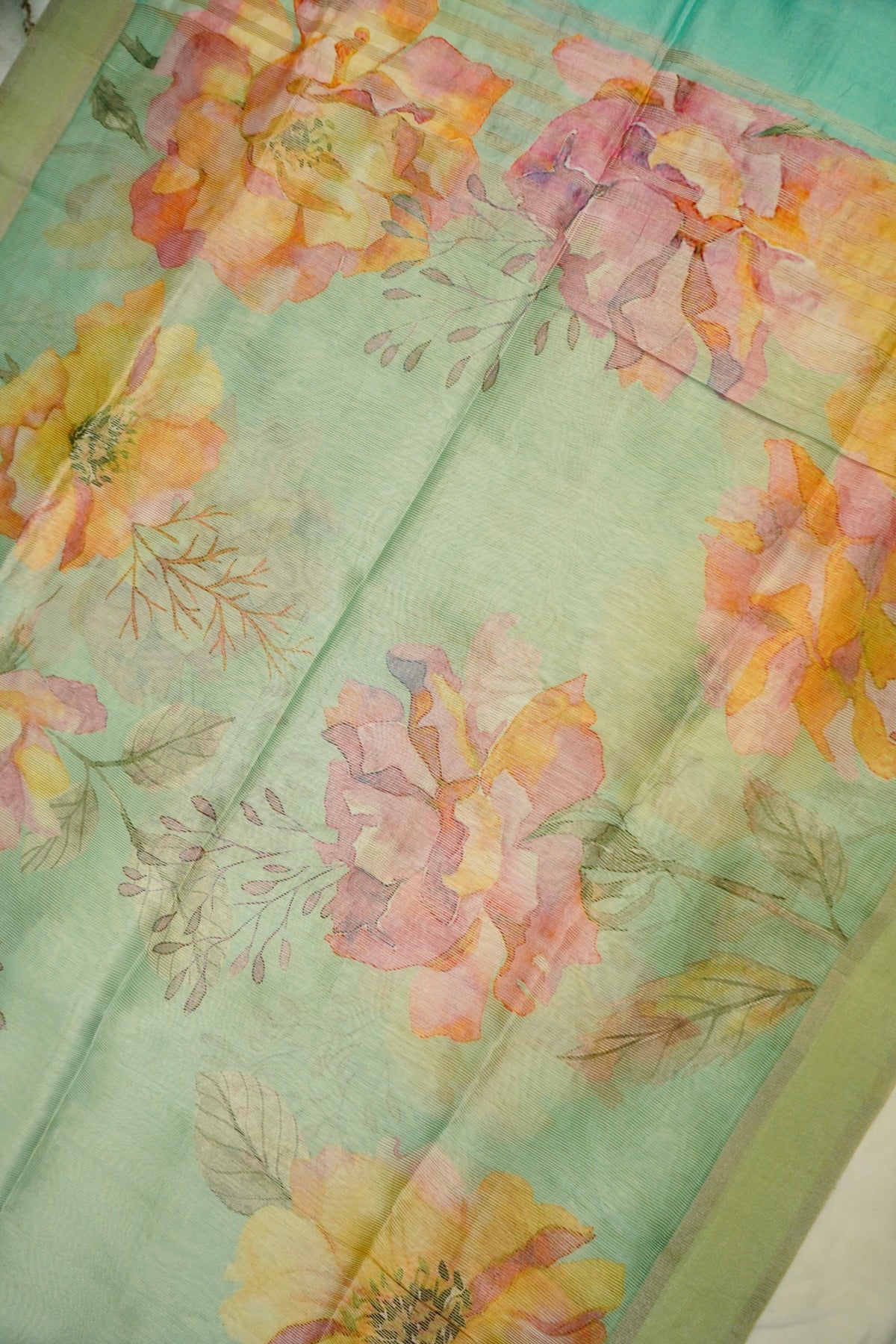 Sea Green Kora Tissue Silk Dupatta