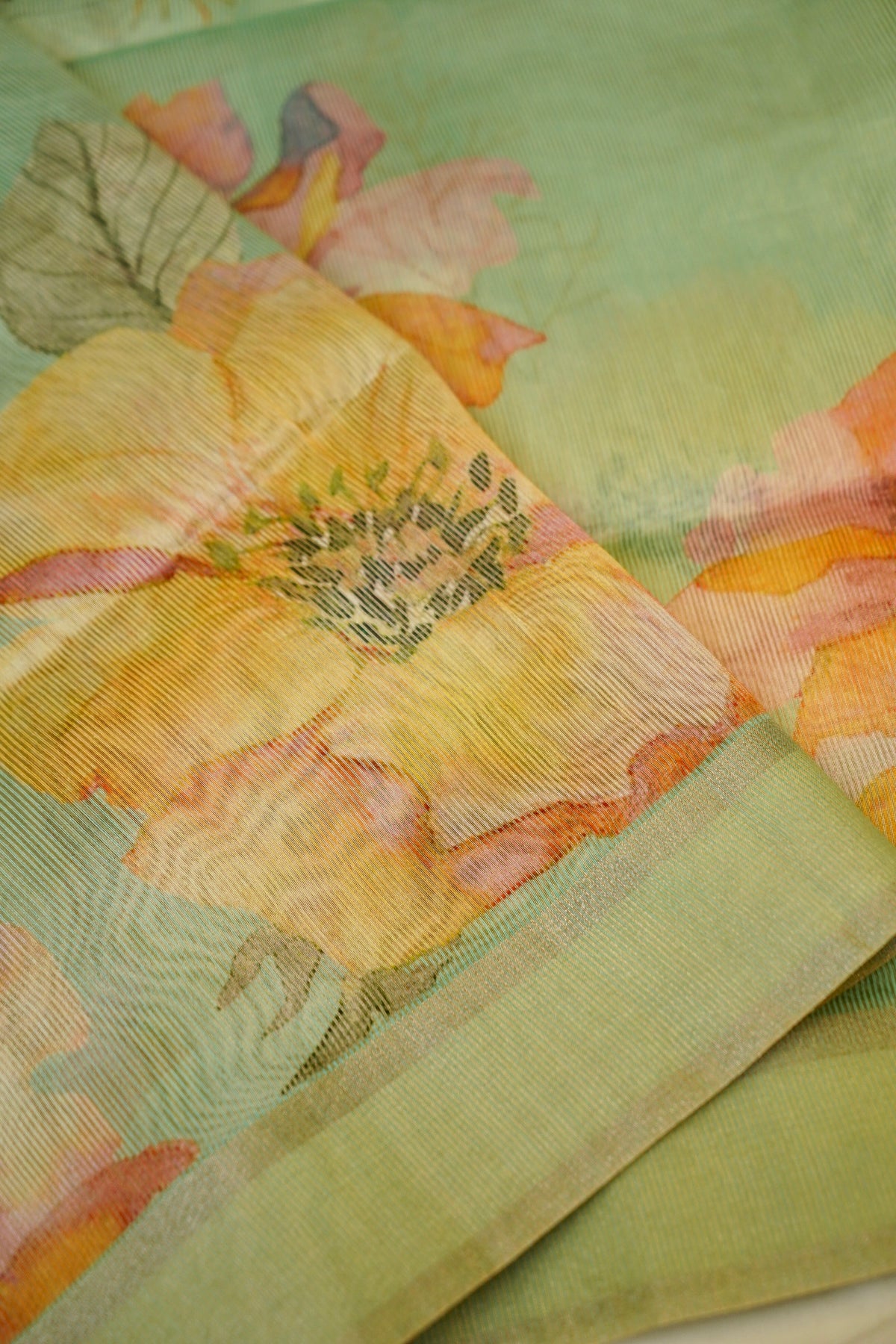 Sea Green Kora Tissue Silk Dupatta