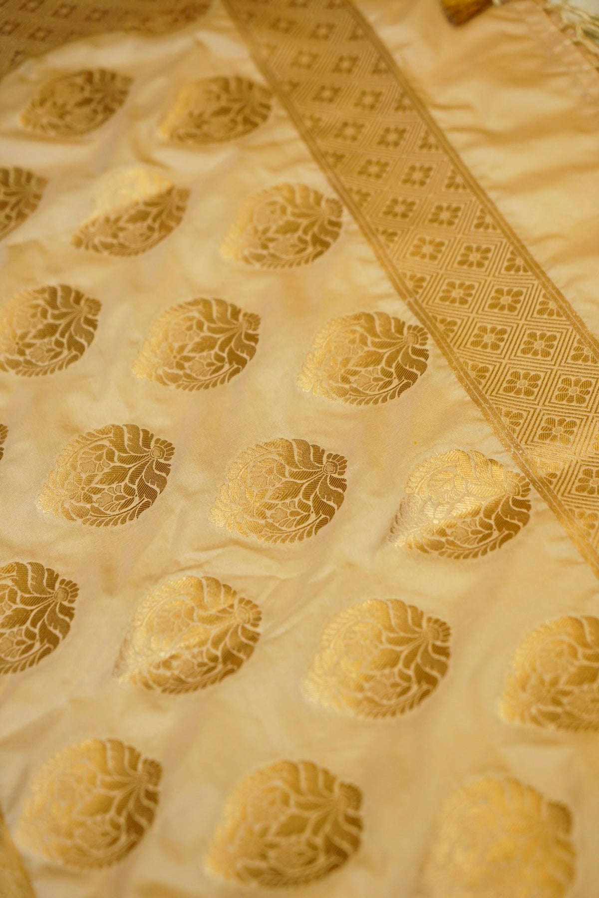 Gold Banarasi Katan Silk Dupatta