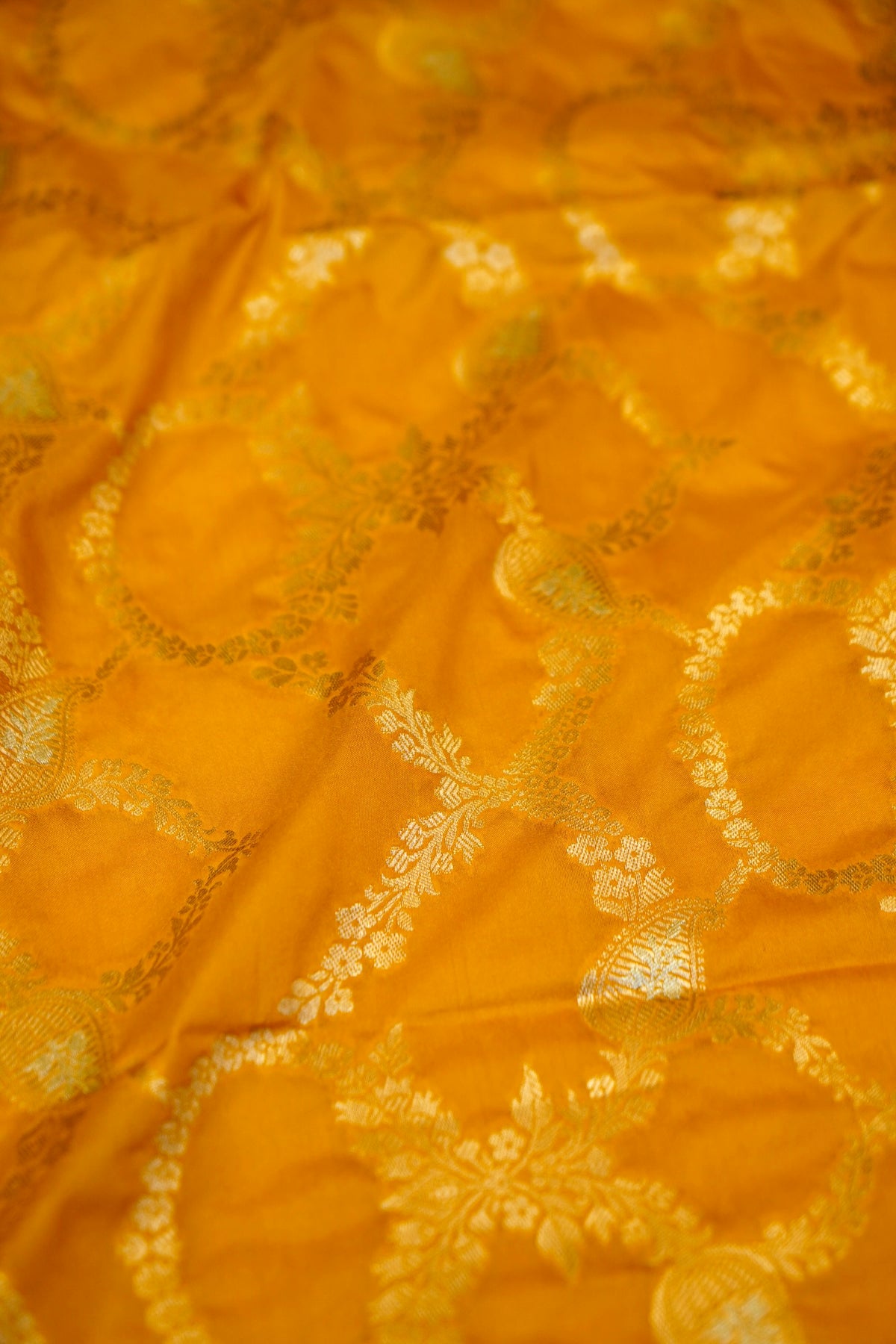 Mustard Yellow Banarasi Katan Silk Dupatta