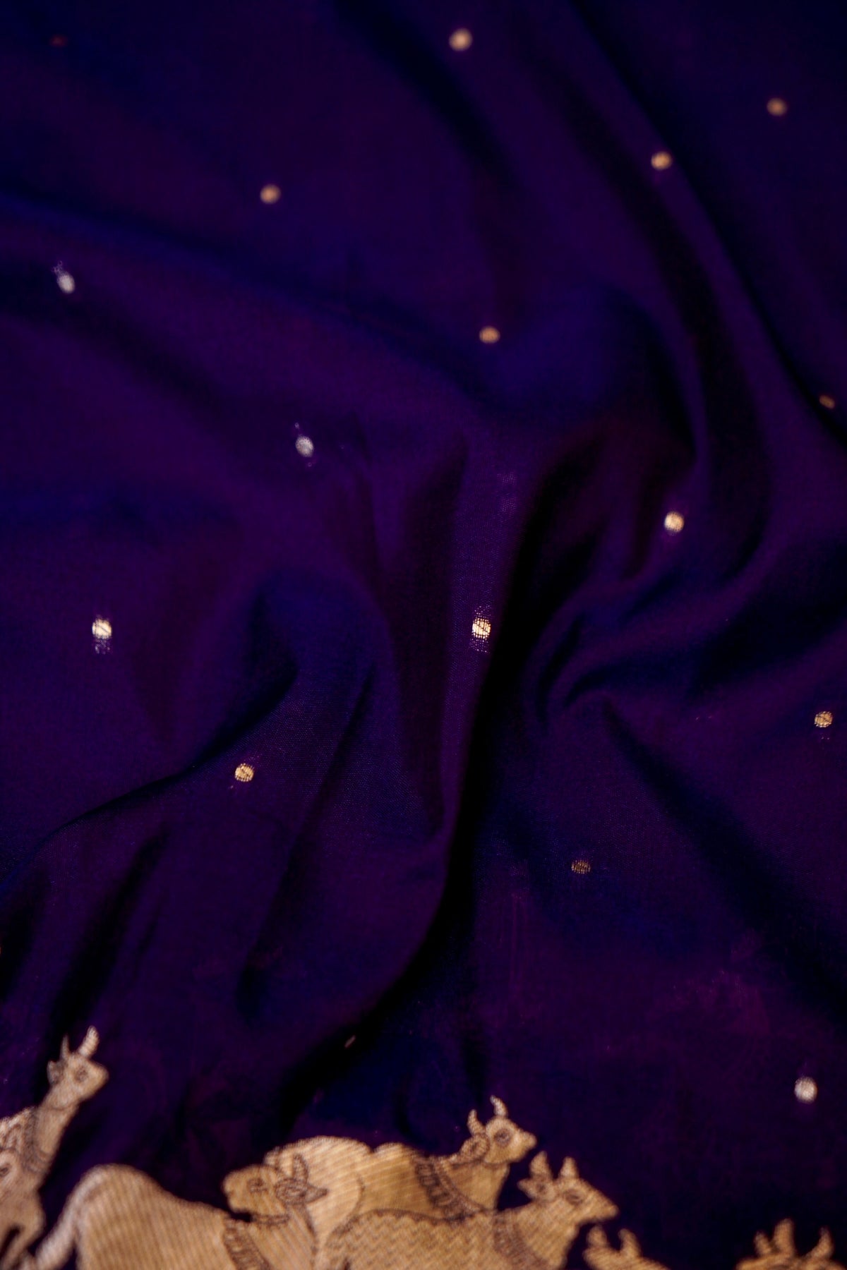 Royal Purple Banarasi Shikargah Katan Silk Dupatta